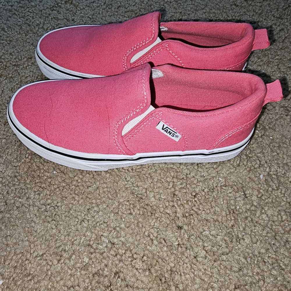 Vans Slip On Sneakers Kids Size 2 Pink NEW